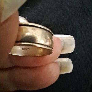 Sterling Silver S925 Polished Band Ring - Silver